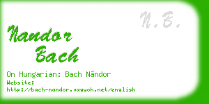 nandor bach business card
