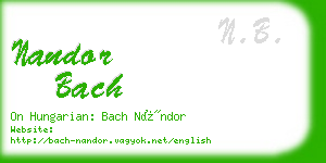 nandor bach business card
